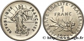 V REPUBLIC
Type : Épreuve de 1 franc Semeuse, nickel, flan non préparé, frappe en Brillant Universel 
Date : 1973 
Mint name / Town : Paris 
Quantity ...