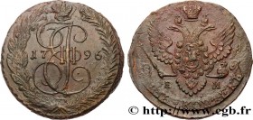 RUSSIA - CATHERINE II
Type : 5 Kopecks  
Date : 1790 
Mint name / Town : Ekaterinbourg 
Metal : copper 
Diameter : 46  mm
Orientation dies : 12  h.
We...