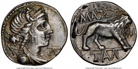 GAUL. Massalia. Ca. 2nd-1st centuries BC. AR/AE fourree drachm or tetrobol (16mm, 6h). NGC Choice XF, core visible. Ancient forgery of Massalia drachm...