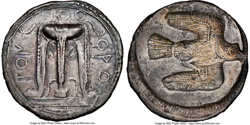 BRUTTIUM. Croton. Ca. 500-480 BC. AR stater (25mm, 7.42 gm, 9h). NGC (photo-cert...