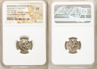 MACEDONIAN KINGDOM. Alexander III the Great (336-323 BC). AR drachm (16mm, 11h). NGC VF. Posthumous issue of 'Colophon', ca. 310-301 BC. Head of Herac...