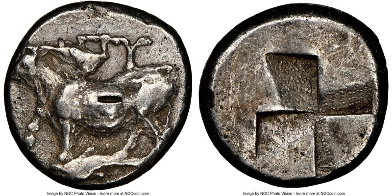 THRACE. Byzantium. Ca. 350-300 BC. AR siglos (16mm). NGC VF, punch mark. ΠY, bul...