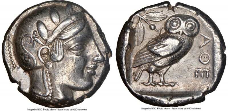 ATTICA. Athens. Ca. 455-440 BC. AR tetradrachm (23mm, 17.16 gm, 4h). NGC XF 5/5 ...