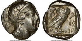 ATTICA. Athens. Ca. 440-404 BC. AR tetradrachm (24mm, 17.18 gm, 7h). NGC AU 5/5 - 4/5. Mid-mass coinage issue. Head of Athena right, wearing crested A...