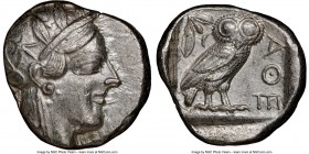 ATTICA. Athens. Ca. 440-404 BC. AR tetradrachm (25mm, 17.18 gm, 3h). NGC AU 4/5 - 3/5, brushed. Mid-mass coinage issue. Head of Athena right, wearing ...