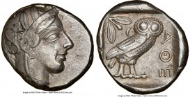 ATTICA. Athens. Ca. 440-404 BC. AR tetradrachm (26mm, 17.17 gm, 9h). NGC Choice XF 5/5 - 4/5. Mid-mass coinage issue. Head of Athena right, wearing cr...