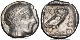 ATTICA. Athens. Ca. 440-404 BC. AR tetradrachm (24mm, 17.16 gm, 9h). NGC Choice XF 5/5 - 4/5. Mid-mass coinage issue. Head of Athena right, wearing cr...