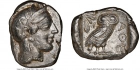 ATTICA. Athens. Ca. 440-404 BC. AR tetradrachm (26mm, 17.33 gm, 9h). NGC Choice XF 5/5 - 3/5. Mid-mass coinage issue. Head of Athena right, wearing cr...
