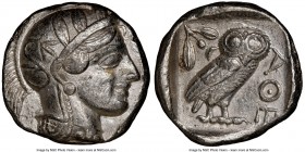 ATTICA. Athens. Ca. 440-404 BC. AR tetradrachm (24mm, 17.20 gm, 12h). NGC XF 5/5 - 3/5. Mid-mass coinage issue. Head of Athena right, wearing crested ...