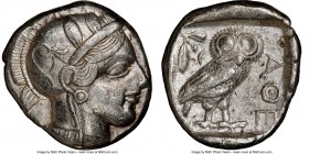ATTICA. Athens. Ca. 440-404 BC. AR tetradrachm (25mm, 17.13 gm, 1h). NGC XF 5/5 - 3/5. Mid-mass coinage issue. Head of Athena right, wearing crested A...