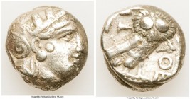 ATTICA. Athens. Ca. 393-294 BC. AR tetradrachm (21mm, 17.60 gm, 8h). Fine. Late mass coinage issue. Head of Athena with eye in true profile right, wea...