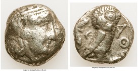 ATTICA. Athens. Ca. 393-294 BC. AR tetradrachm (23mm, 17.97 gm, 8h). About Fine. Late mass coinage issue. Head of Athena with eye in true profile righ...