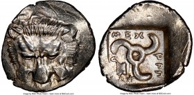 LYCIAN DYNASTS. Mithrapata (ca. 390-360 BC). AR sixth-stater (14mm, 1.47 gm, 8h). NGC MS 4/5 - 5/5. Uncertain mint. Lion scalp facing / MEΘ-PAΠA-T-A, ...