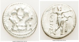 PISIDIA. Selge. Ca. 325-250 BC. AR stater (25mm, 10.42 gm, 11h). Fine. Two wrestlers confronted, grasping each other by the arms; AΛ between / ΣEΛΓEΩN...
