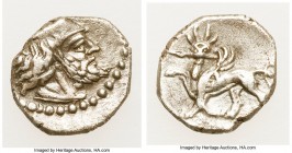 SPARTOCID KINGDOM. Early Kingdom. Uncertain Bosporan mint. Ca. 4th century BC. AR obol (9mm, 0.51 gm, 9h). Choice VF. Crowned male head right; dotted ...