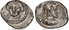 CILICIA. Tarsus. Datames (ca. 385/4-362/1 BC). AR obol (11mm, 11h). NGC Choice XF. Head of female facing slightly left, drapery around neck / Draped b...