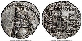 PARTHIAN KINGDOM. Pacorus I (ca. AD 78-120). AR drachm (19mm, 12h). NGC Choice XF, brushed, scratch. Ecbatana. Bust of Pacorus left with long pointed ...