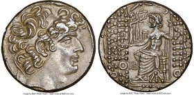 SELEUCID KINGDOM. Philip I Philadelphus (ca. 95/4-76/5 BC). Aulus Gabinius, as Proconsul (57-55 BC). AR tetradrachm (26mm, 1h). NGC AU, light scratche...