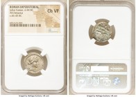 Julius Caesar, as Dictator (49-44 BC). AR denarius (19mm, 4h). NGC Choice VF. Military mint traveling with Caesar in Spain, late 46-early 45 BC. Head ...
