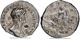 Hadrian (AD 117-138). AR denarius (19mm, 7h). NGC Choice VF. Rome, AD 118. IMP CAESAR TRAIAN-HADRIANVS AVG, laureate, heroic bust of Hadrian right, ae...