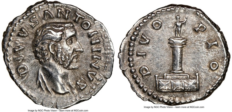 Divus Antoninus Pius (AD 138-161). AR denarius (20mm, 5h). NGC Choice XF. Rome, ...