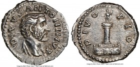 Divus Antoninus Pius (AD 138-161). AR denarius (20mm, 5h). NGC Choice XF. Rome, ca. AD 161. DIVVS ANTONINVS, bare head of Divus Antoninus Pius right, ...