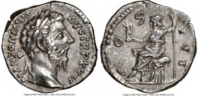 Marcus Aurelius (AD 161-180). AR denarius (18mm, 11h). NGC Choice XF. Rome, AD 171. M ANTONINVS-AVG TR P XXV, laureate head of Marcus Aurelius right /...