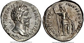 Marcus Aurelius (AD 161-180). AR denarius (19mm, 1h). NGC Choice VF. Rome, AD 164-165. ANTONINVS AVG-ARMENIACVS, laureate head of Marcus Aurelius righ...
