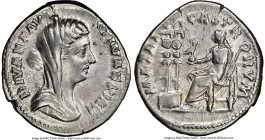 Diva Faustina Junior (AD 147-175/6). AR denarius (19mm, 11h). NGC Choice VF. Rome, ca. AD 176-180. DIVAE FAV-STINAE PIAE, veiled, draped bust of Diva ...