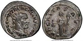 Trebonianus Gallus (AD 251-253). AR antoninianus (24mm, 4.67 gm, 1h). NGC Choice AU 5/5 - 4/5. Antioch. IMP C C VIB TREB GALLVS P F AVG, radiate, drap...