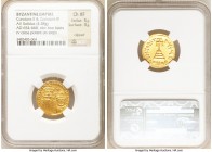 Constans II Pogonatus (AD 641-668), and Constantine IV. AV solidus (20mm, 4.38 gm, 6h). NGC Choice XF 5/5 - 3/5, clipped. Constantinople, 2nd officina...