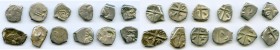 ANCIENT LOTS. Celtic. Southern Gaul. Volcae Tectosages. Ca. 200-118 BC. Lot of twelve (12) AR drachms. Fine. Male head left, two dolphins to left / Cr...