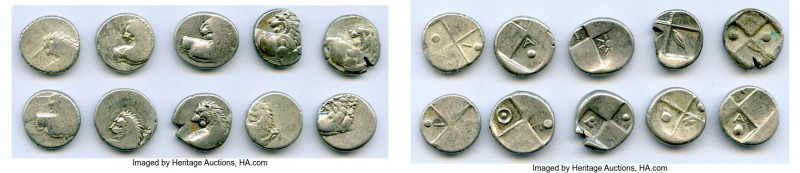 ANCIENT LOTS. Greek. Thrace. Chersonesus. Ca. 4th century BC. Lot of ten (10) AR...