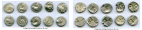 ANCIENT LOTS. Greek. Thrace. Chersonesus. Ca. 4th century BC. Lot of ten (10) AR hemidrachms. About VF-VF. Includes: Persic standard, ca. 480-350 BC. ...