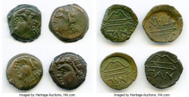 ANCIENT LOTS. Greek. Cimmerian Bosporus. Panticapaeum. Ca. 304-250 BC. Lot of (4) four AE15. VF-Choice VF. Head of young Pan left, crowned with ivy / ...