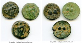 ANCIENT LOTS. Greek. Cilicia. Soloi. Ca. 2nd century BC. Lot of three (3) AE20. Fine-About VF. Includes: Turreted and veiled bust of Tyche to right / ...