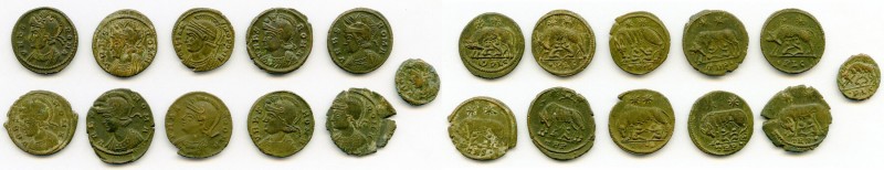 ANCIENT LOTS. Roman Imperial. AD 4th century. Lot of eleven (11) AE3 or BI nummi...