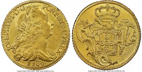 Jose I gold 6400 Reis 1760-R AU Details (Cleaned) NGC, Rio de Janeiro mint, KM172.2. Pleasing and original example. Ex. Santa Cruz Collection

HID09...