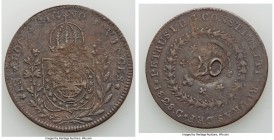Pedro II Pair of Uncertified Counterstamped Reis ND (1835) VF, 1) 20 Reis ND (1835) Counterstamp on Pedro I 80 Reis 1828-C, KM439.1. 38.2mm. 11.80gm 2...