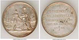 Pedro II silver "François d'Orléans Prince of Joinville Disembarkment" Medal 1838 XF, VC-183, Meili-14. 37.2mm. 29.10gm. By Azevedo. Struck for Franço...