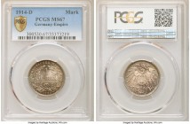 Wilhelm II Mark 1914-D MS67 PCGS, Munich mint, KM14. Superbly crisp and smothered in lavender and cobalt hues.

HID09801242017

© 2020 Heritage Au...