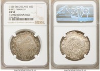 Charles I 1/2 Crown ND (1635-1636) AU50 NGC, Tower mint (under Charles I), crown/bell mm, Third Horseman, S-2773.15.00gm A typical grade with atypical...