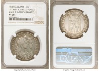 William & Mary 1/2 Crown 1689 VF30 NGC, KM472.1, S-3434, ESC-506. 1st Bust, first crowned shield, crown with caul and interior frosted. Most commonly ...