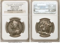 George II silver "Coronation" Medal 1727 VF30 NGC, Eimer-510, MI-II-479/4. 34.7mm. 18.3gm. By J. Croker. GEORGIVS II D G MAG BR FR ET HIB REX Laureate...