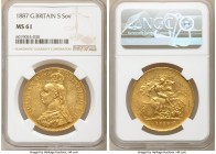 Victoria gold 5 Pounds 1887 MS61 NGC, KM769, S-3864. Jubilee head. A crisply detailed specimen. AGW 1.1775 oz.

HID09801242017

© 2020 Heritage Au...