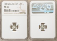 Ferdinand VII 1/4 Real 1821-G MS66 NGC, Nueva Guatemala mint, KM72. A brilliant specimen with icy gray, semi-Prooflike surfaces. 

HID09801242017
...