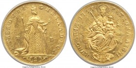 Maria Theresa gold 2 Ducat 1765-KB AU53 ANACS, Kremnitz mint, KM379. A lesser-encountered double ducat which retains a pleasing amount of detail for t...