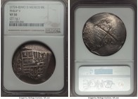 Philip V Cob 8 Reales ND (1724-1728) Mo-D VF30 NGC, Mexico City mint, KM47. 27.1gm. Date is off the flan, yet mintmark and assayer are clear.

HID09...