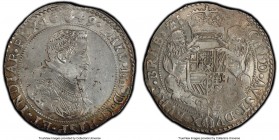 Brabant. Philip IV Ducaton 1649 AU Details (Cleaned) PCGS, Antwerp mint, KM72.1, Dav-4454. A light cabinet tone to the lower registers yields to allov...