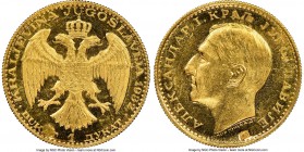Alexander I gold "Corn Countermarked" Ducat 1932-(k) MS63 NGC, Kovnica mint, KM12.1. Countermarked with a corn stamp to confirm gold purity by the Yug...